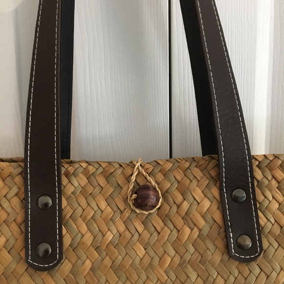 Handmade Straw Tote, NEW - Picture 3 of 5